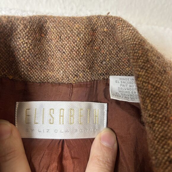 Elisabeth Liz Claiborne 18 (measures Smaller) L/XL Armazon Wool Blend Tan Brown - Picture 2 of 12